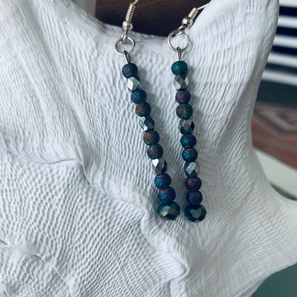 Anthropologie, Linear Sparkle Dangle Earrings, New - Picture 2 of 3